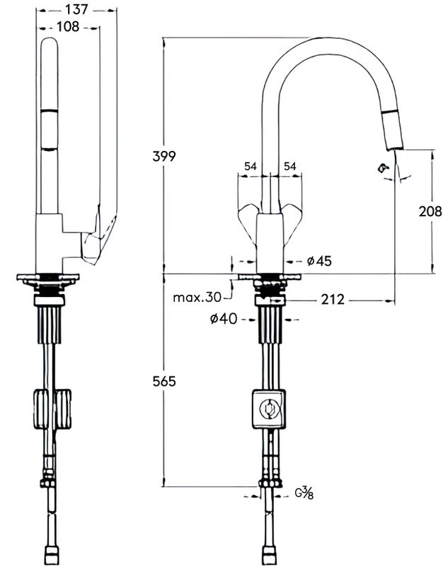 Смеситель для кухни VitrA Flow Soft A4344536EXP матовый черный