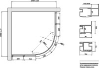 Душевой уголок Vegas Glass ZS Tur Novo h1900 110 08 01 профиль глянцевый хром, стекло прозрачное
