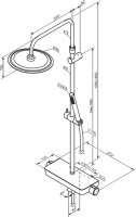 Душевая стойка Damixa Scandinavian Pure 936760300 черная матовая