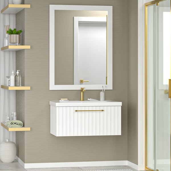 Мебель для ванной комнаты Brevita Alicante 80 подвесная, белая