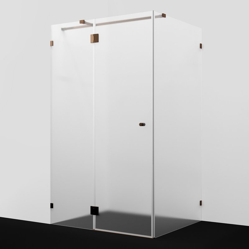 Душевой уголок Wasserkraft Paar 88H10L-MG 120х100 см, стекло матовое, фурнитура розовое золото