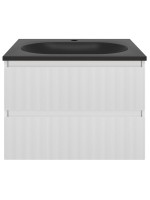 Тумба с раковиной Vincea Welle 60 m.white soft-touch, раковина VCB-4H600A антрацит