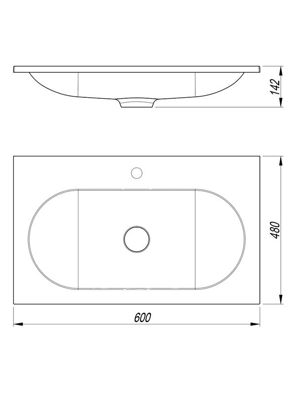 Тумба с раковиной Vincea Welle 60 m.white soft-touch, раковина VCB-4H600A антрацит