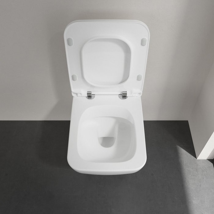 Комплект Унитаз подвесной Villeroy & Boch Venticello 4611RLR1 безободковый, альпийский белый + Инсталляция TECE Base 9400413 4 в 1 с кнопкой смыва