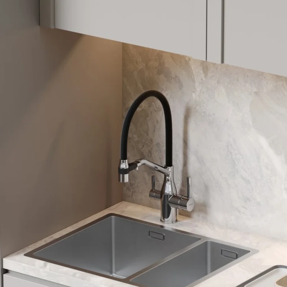 Смеситель для кухни Sancos Orta SC4008CH с гибким изливом, хром