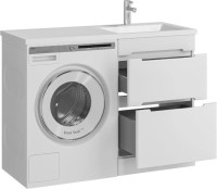 Мебель для ванной комнаты SanStar Толедо 110 R под стиральную машину белая, раковина Даллас