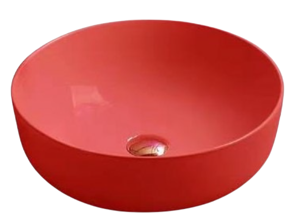 Накладная раковина SantiLine SL-1054MR красный матовый