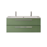 Тумба с раковиной Cezares Eco Cer-N 120 фисташковый софт, раковина Eco 120-1-2, ручки серые