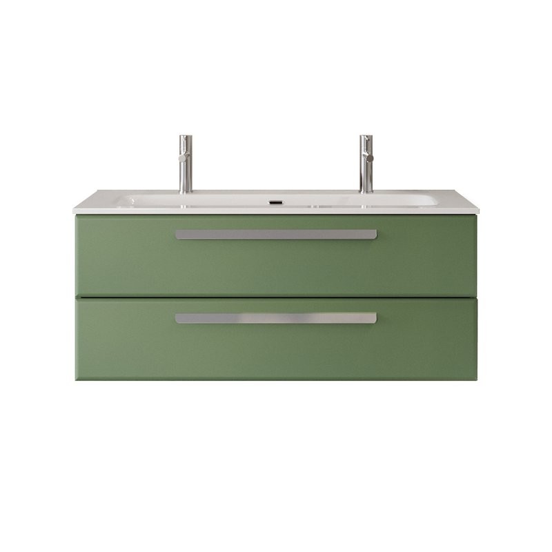 Тумба с раковиной Cezares Eco Cer-N 120 фисташковый софт, раковина Eco 120-1-2, ручки серые