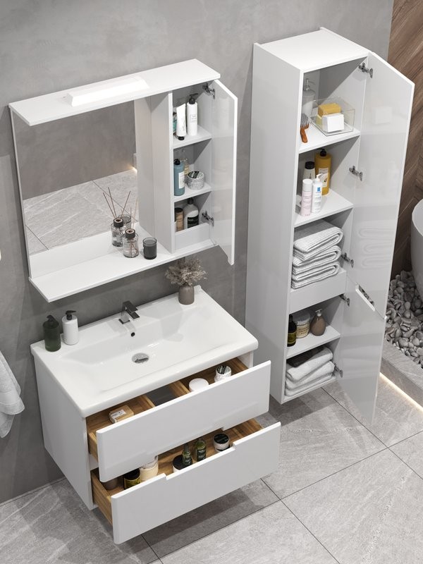 Мебель для ванной комнаты SanStar Ориана 80 напольная, раковина Santek Миранда 80