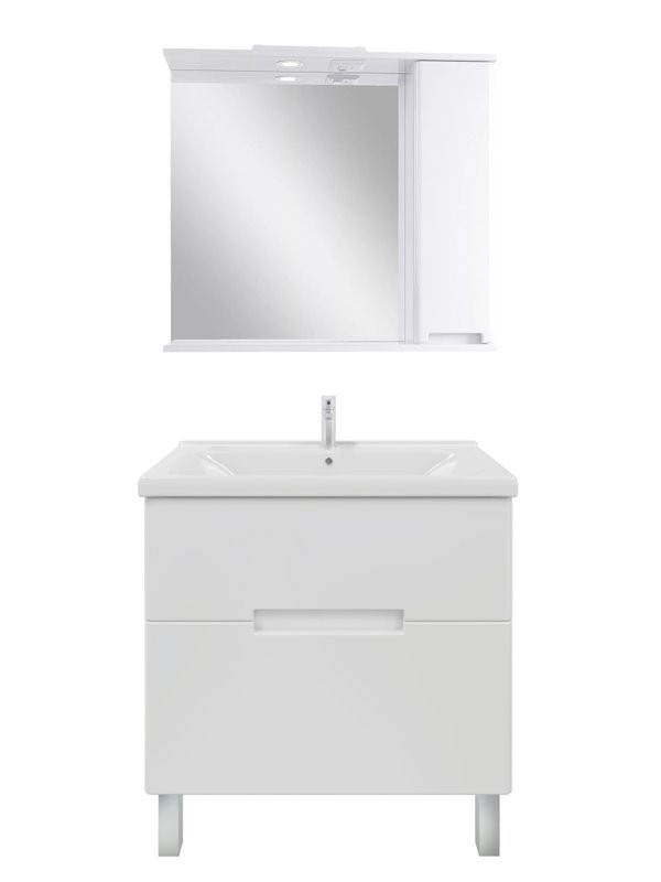 Мебель для ванной комнаты SanStar Ориана 80 напольная, раковина Santek Миранда 80