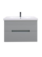 Тумба с раковиной SanStar Ориана 80 подвесная, серая, раковина Dreja Harmony 80