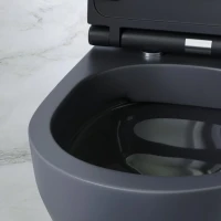 Комплект Унитаз подвесной AM.PM Spirit V2.0 FlashClean с микролифтом, черный матовый + Звукоизоляция Grohe + Инсталляция Solido 38811KF0 3 в 1 с кнопкой смыва