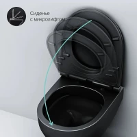 Комплект Унитаз подвесной AM.PM Spirit V2.0 FlashClean с микролифтом, черный матовый + Звукоизоляция Grohe + Инсталляция Solido 38811KF0 3 в 1 с кнопкой смыва