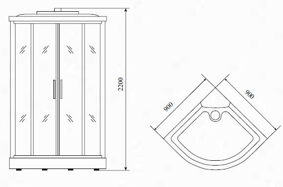 Душевая кабина Timo Standart T-1109 P