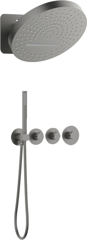 Душевой комплект Timo Saona SX-2329/18SM С ВНУТРЕННЕЙ ЧАСТЬЮ, с термостатом, черное золото