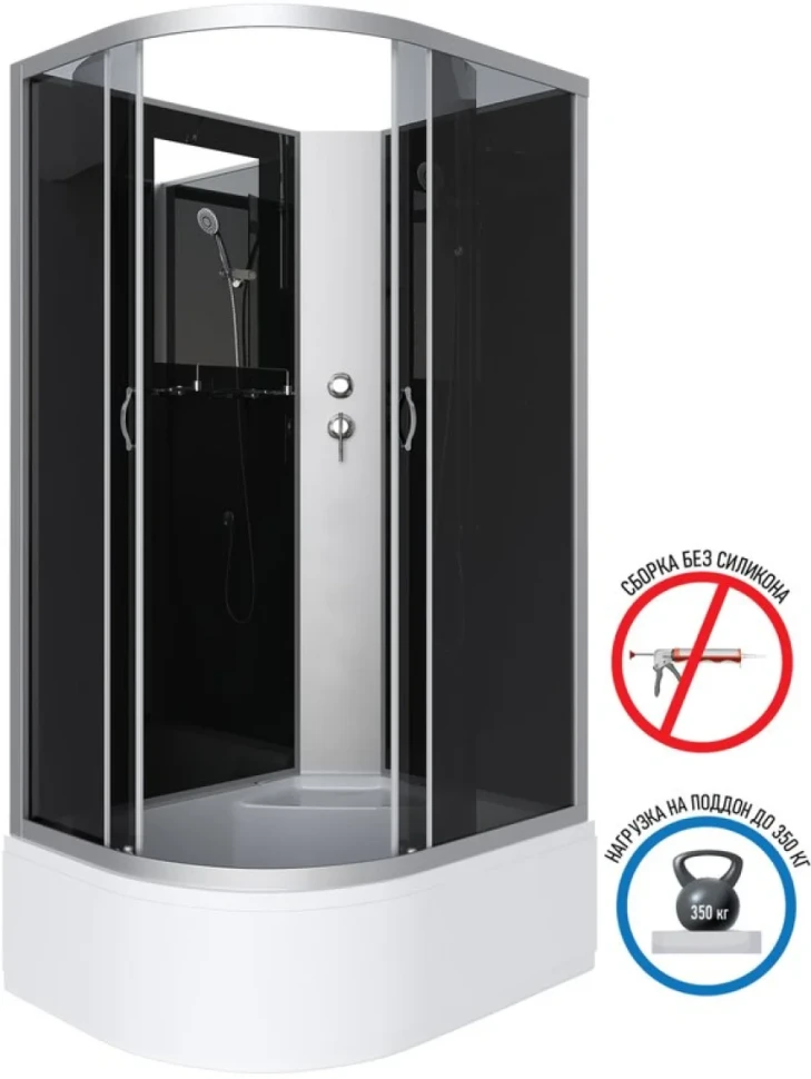 Душевая кабина Niagara Classic NG-2510-14RBK 120х80 см, без крыши