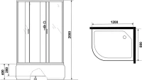Душевая кабина Niagara Classic NG-2510-14RBK 120х80 см, без крыши