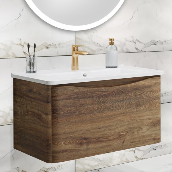 Тумба под раковину Runo Тоскана 80 темное дерево