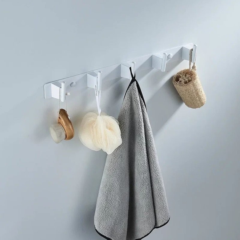 Крючки для ванной и кухни / планка с 5 крючками Shevanik SG5751C, белый