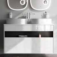 Тумба с раковиной AM.PM Func 120 белый глянец, со столешницей, раковина M8FWCC20550WG