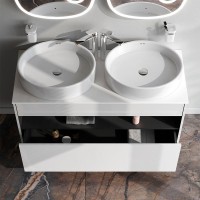 Тумба с раковиной AM.PM Func 120 белый глянец, со столешницей, раковина M8FWCC20550WG