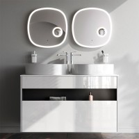 Тумба с раковиной AM.PM Func 120 белый глянец, со столешницей, раковина M8FWCC20550WG