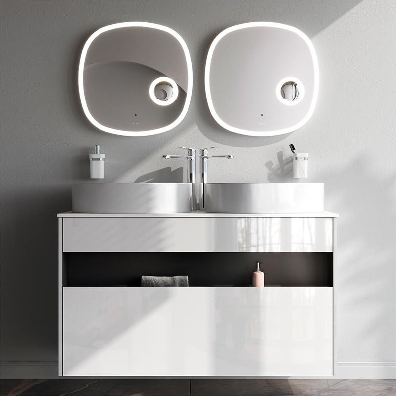 Тумба с раковиной AM.PM Func 120 белый глянец, со столешницей, раковина M8FWCC20550WG