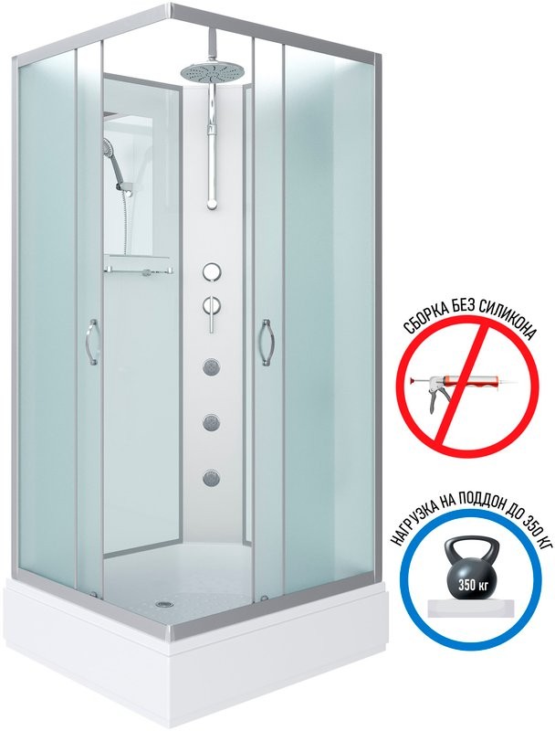 Душевая кабина Niagara Classic NG-33974-14QBKTG 90х70 см, без крыши, с гидромассажем и тропическим душем