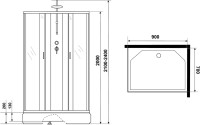 Душевая кабина Niagara Classic NG-33974-14QBKTG 90х70 см, без крыши, с гидромассажем и тропическим душем