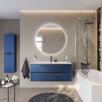 Тумба под раковину без столешницы Cezares Eco Cer-N 120 sapfiro, ручки матовые черные