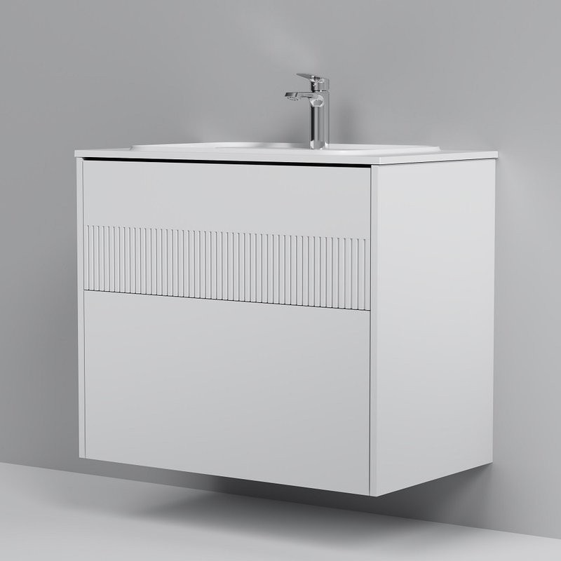 Тумба с раковиной AM.PM Func 80 белая матовая, с двумя ящиками