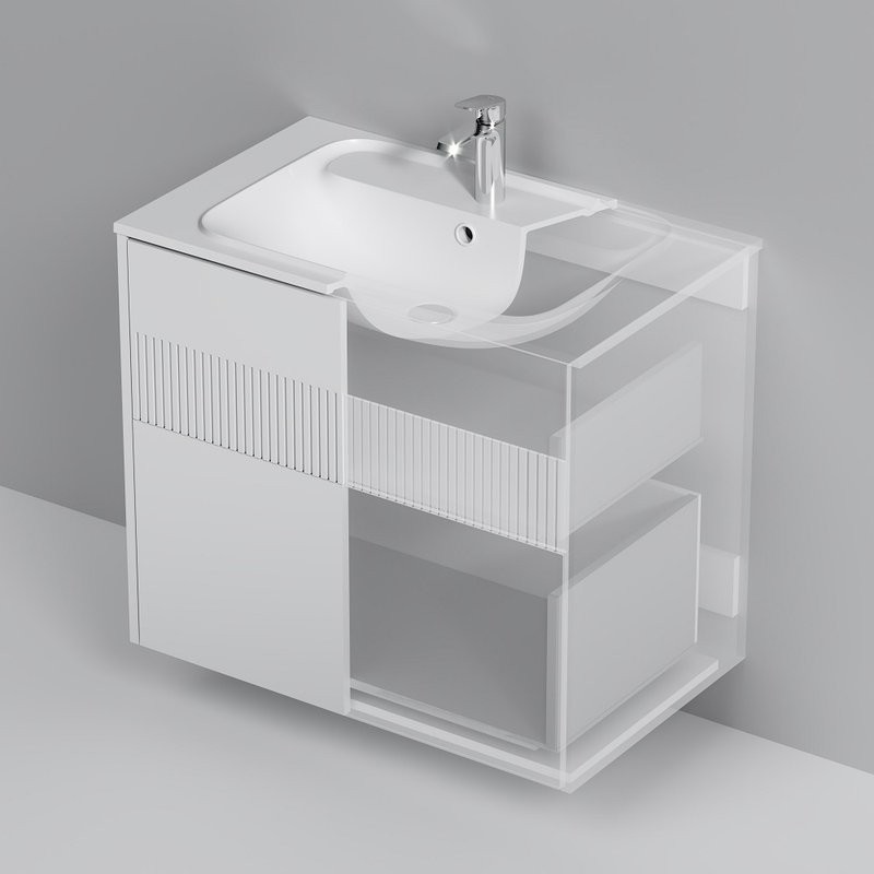 Тумба с раковиной AM.PM Func 80 белая матовая, с двумя ящиками