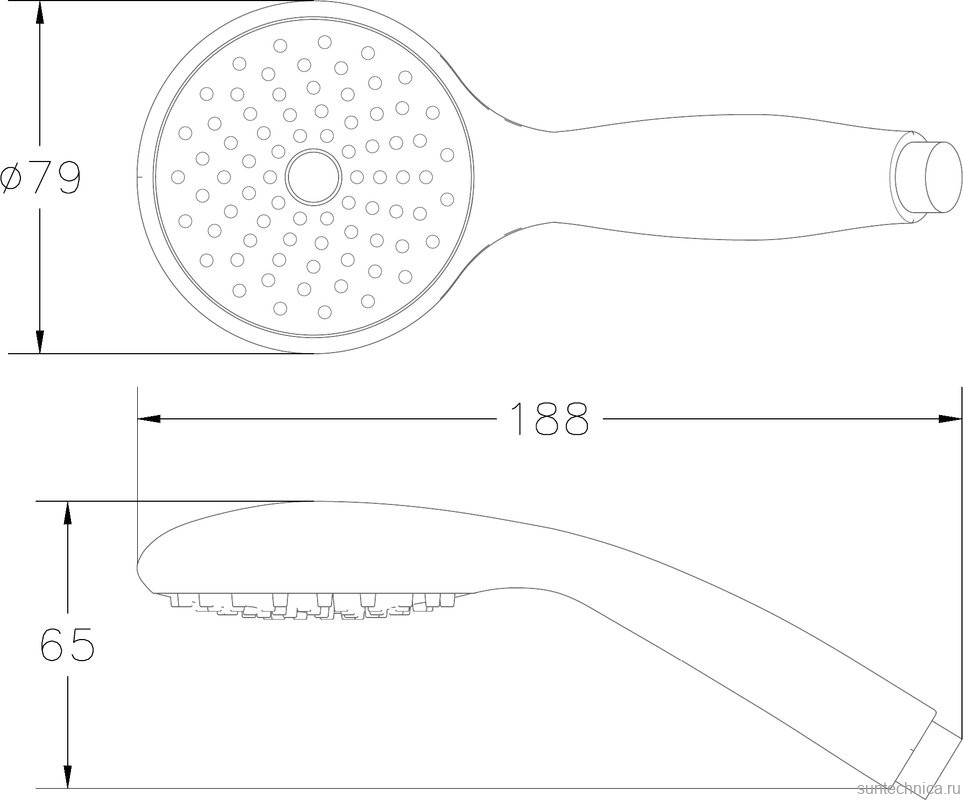 Душевой комплект Смеситель для душа Aquanet Passion AF300-30С хром + Душевая лейка AF000-06C
