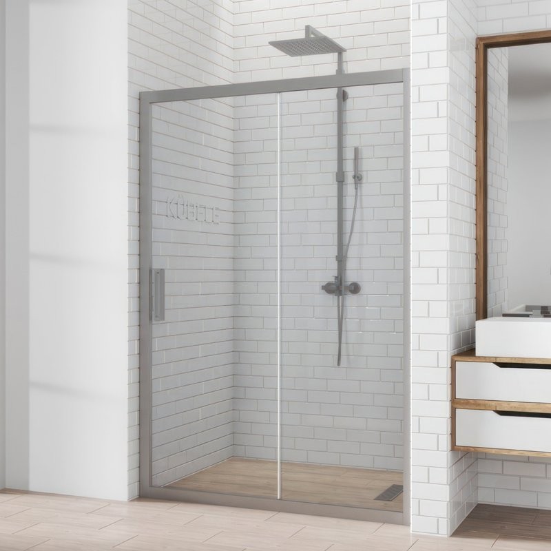 Душевая дверь в нишу Kubele DE019 D2-CLN-MT 165 см, профиль матовый хром