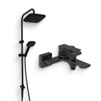 Душевой комплект Смеситель Orange Lutz M04-100b + Стойка Aristo OW04b