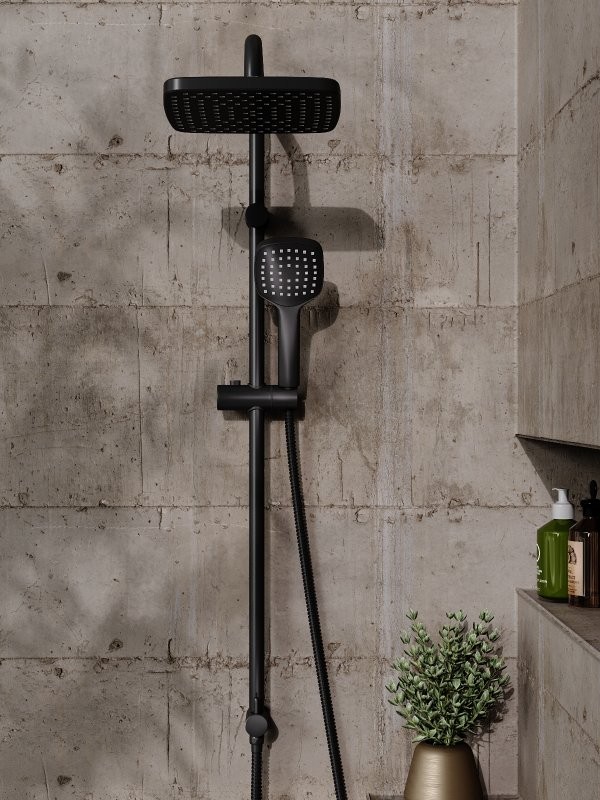 Душевой комплект Смеситель Orange Lutz M04-100b + Стойка Aristo OW04b