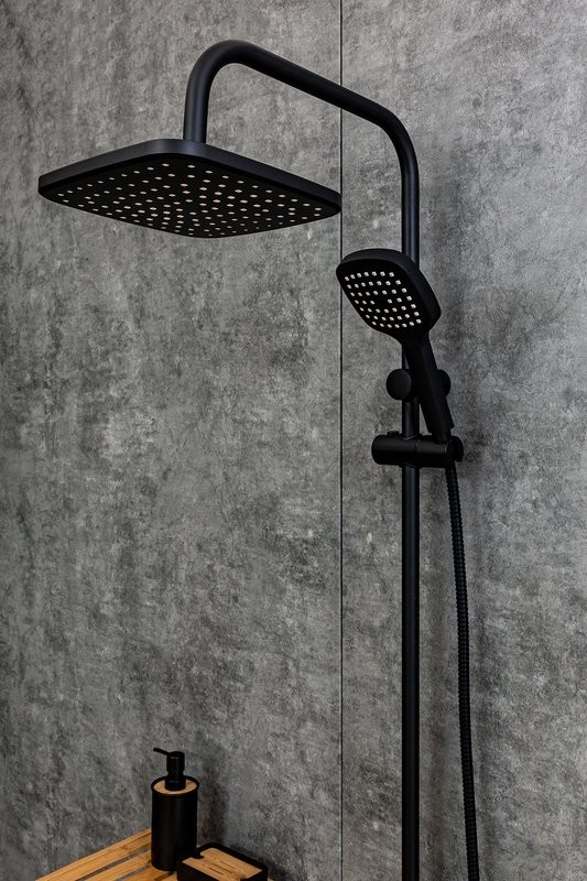 Душевой комплект Смеситель Orange Lutz M04-100b + Стойка Aristo OW04b