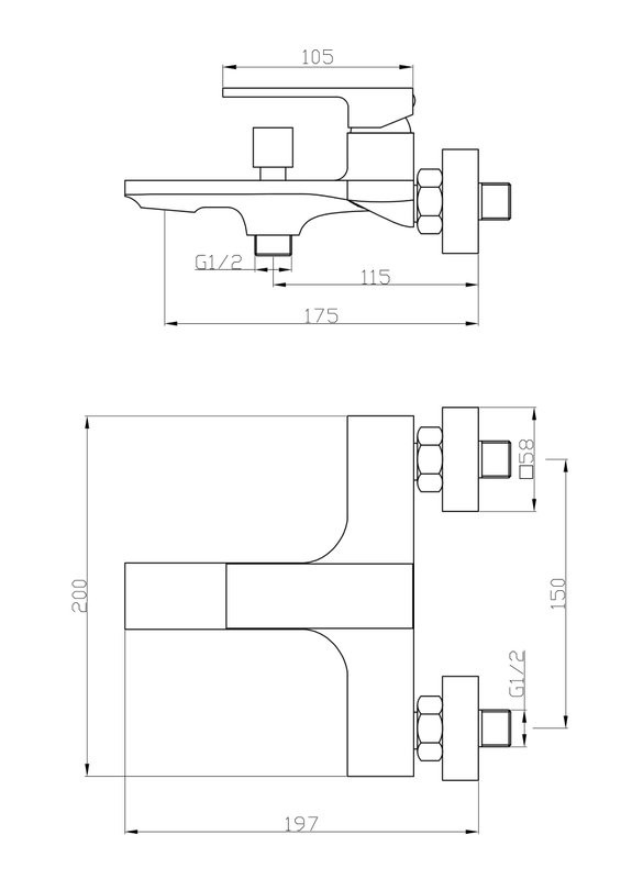 Душевой комплект Смеситель Orange Lutz M04-100b + Стойка Aristo OW04b