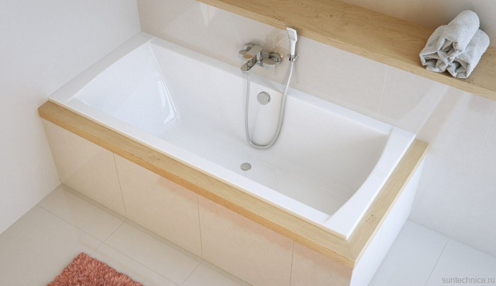 Акриловая ванна Excellent Aquaria Lux 180x80 см, пристенная, белая, с каркасом