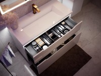 Тумба с раковиной Jorno Puro 100 подвесная, белая