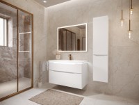 Тумба с раковиной Jorno Puro 100 подвесная, белая