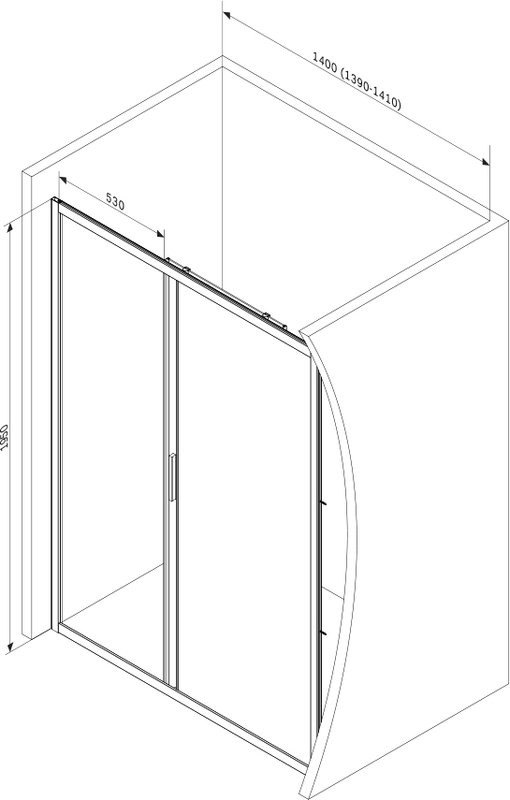 Душевая дверь в нишу AM.PM Gem Solo W90G-140-1-195BT 140 см