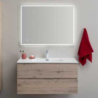 Мебель для ванной Aquanet Алвита new 100 подвесная, дуб веллингтон белый, с ящиками