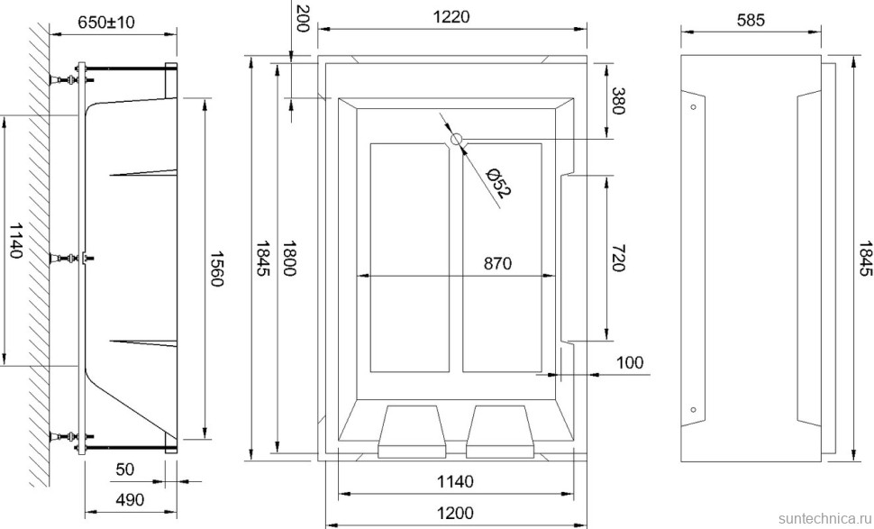 Акриловая ванна Royal Bath Triumph RB 665100 185x120 см, левая, пристенная, белая, с каркасом, для двоих, с экранами
