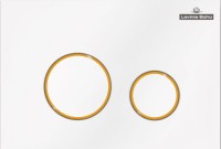 Комплект Унитаз подвесной Lavinia Boho One Compacto 3302102С с микролифтом + Система инсталляции для унитазов Relfix 38010010 + Кнопка смыва Relfix 38050804 белая, золотой глянец