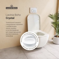 Комплект Унитаз подвесной Lavinia Boho One Compacto 3302102С с микролифтом + Система инсталляции для унитазов Relfix 38010010 + Кнопка смыва Relfix 38050804 белая, золотой глянец