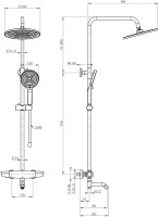 Душевая стойка Wonzon & Woghand Capsule WW-B3031-A2-BG брашированное золото
