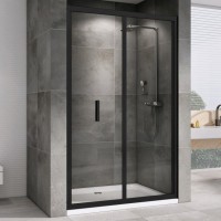 Душевая дверь в нишу Abber Sonnenstrand AG07100B 100 см, профиль черный, стекло прозрачное