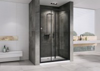Душевая дверь в нишу Abber Sonnenstrand AG07100B 100 см, профиль черный, стекло прозрачное